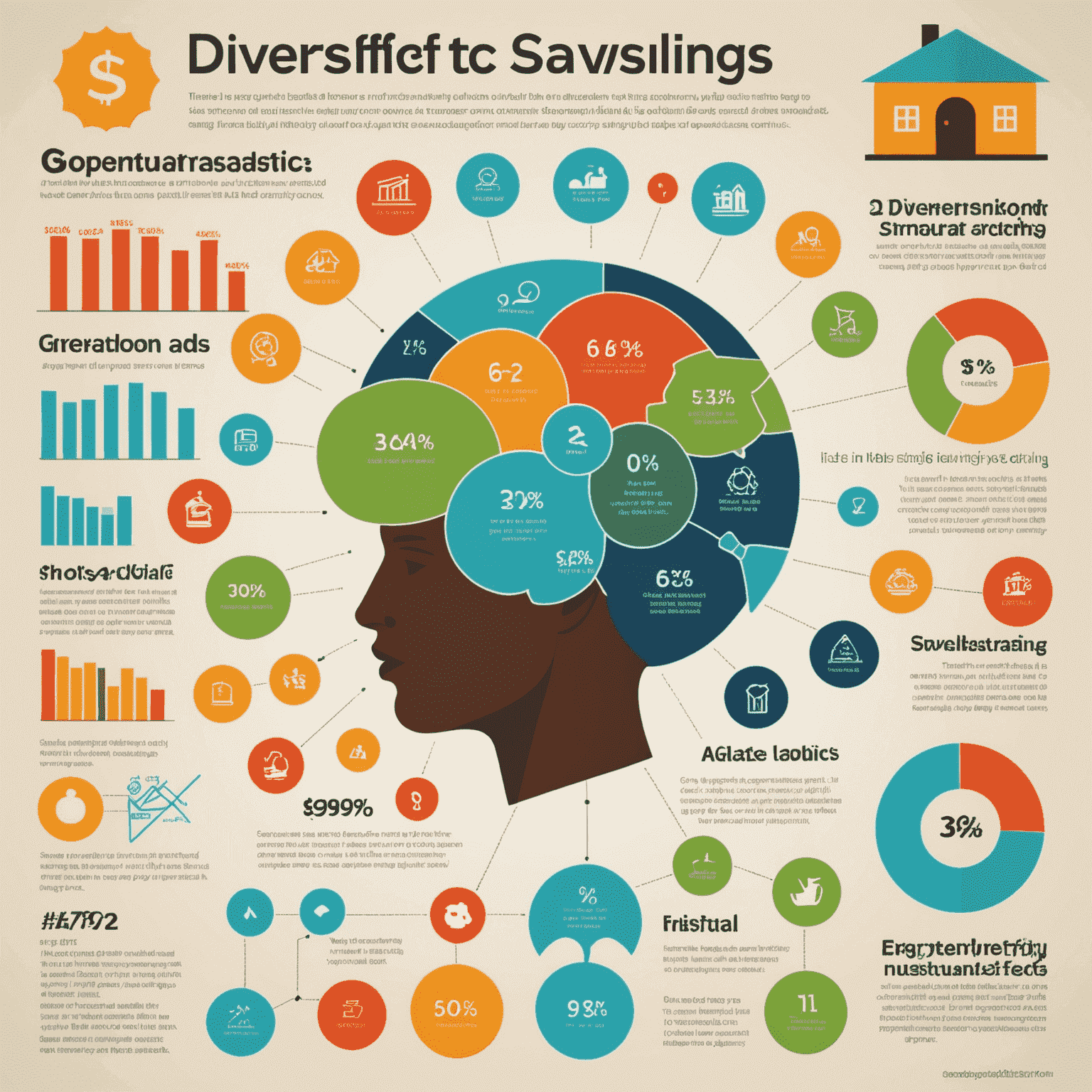 Инфографика, показывающая различные способы диверсификации сбережений